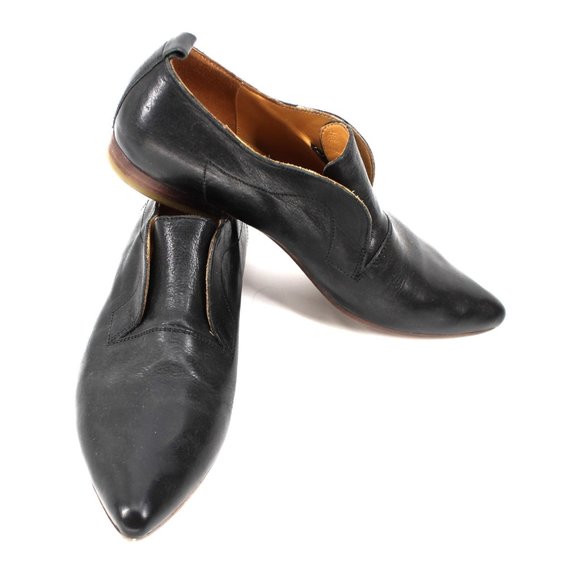 MOMA Hand-made Shoes ML4 Oxfords Laceless Black Leather Pointed Derby Loafer 7 - Picture 3 of 15